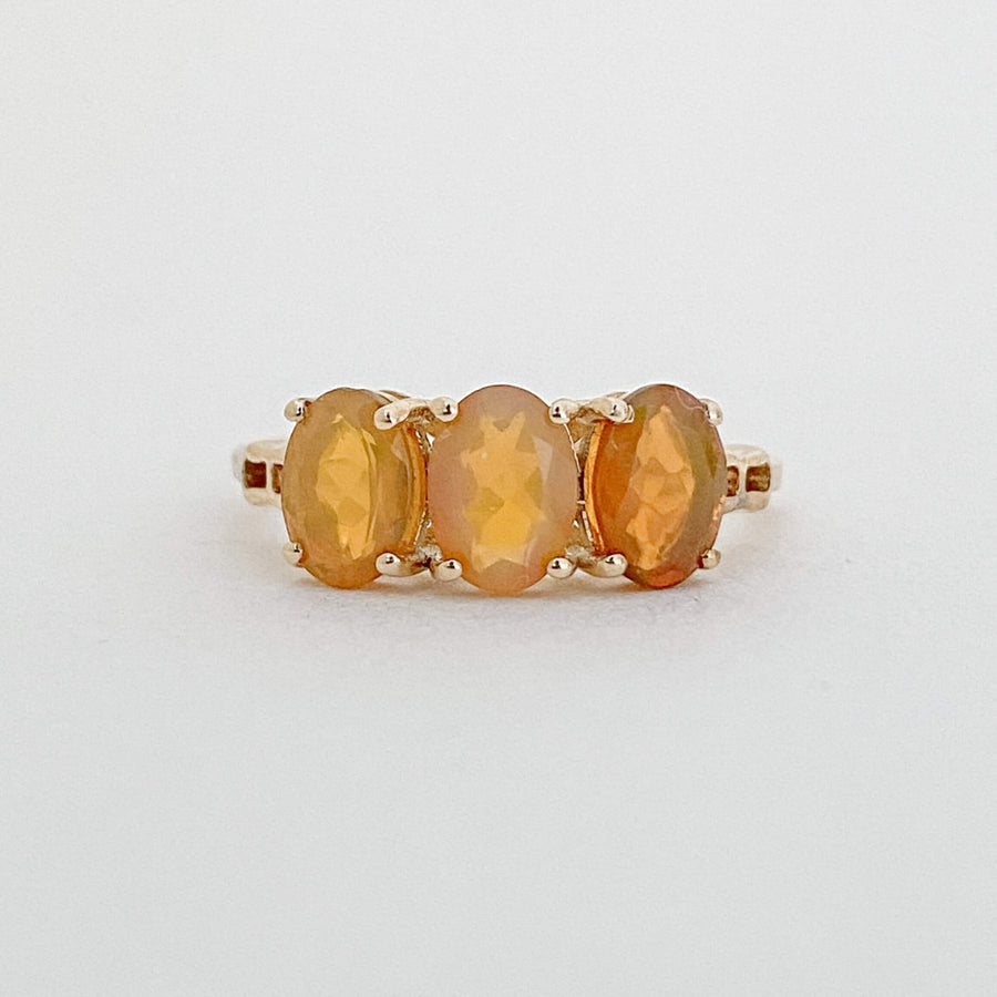 Vintage Orange Opal Trilogy Ring