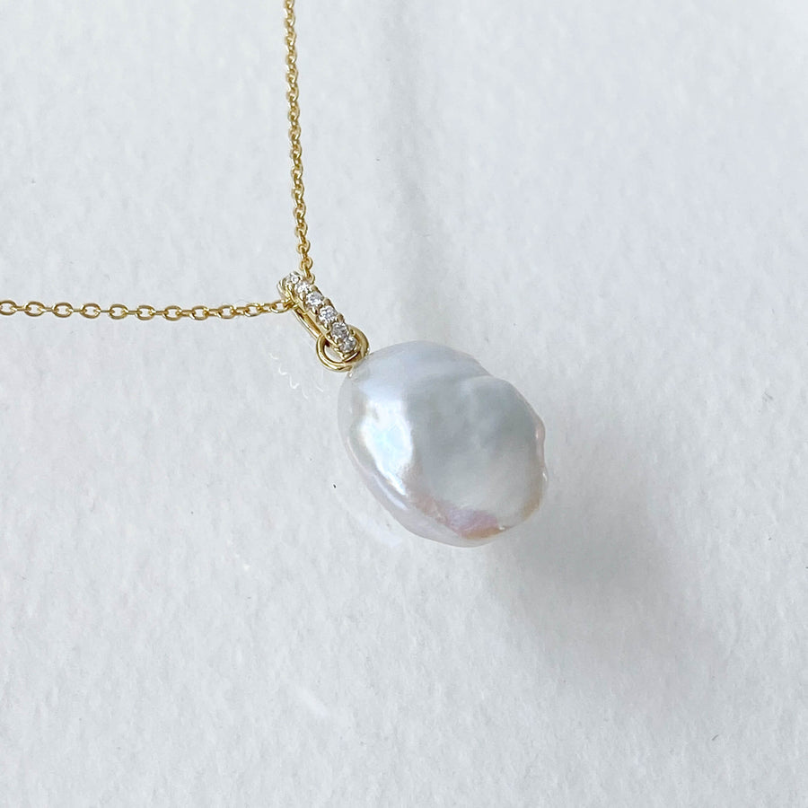 Baroque Pearl & Diamond Pendant