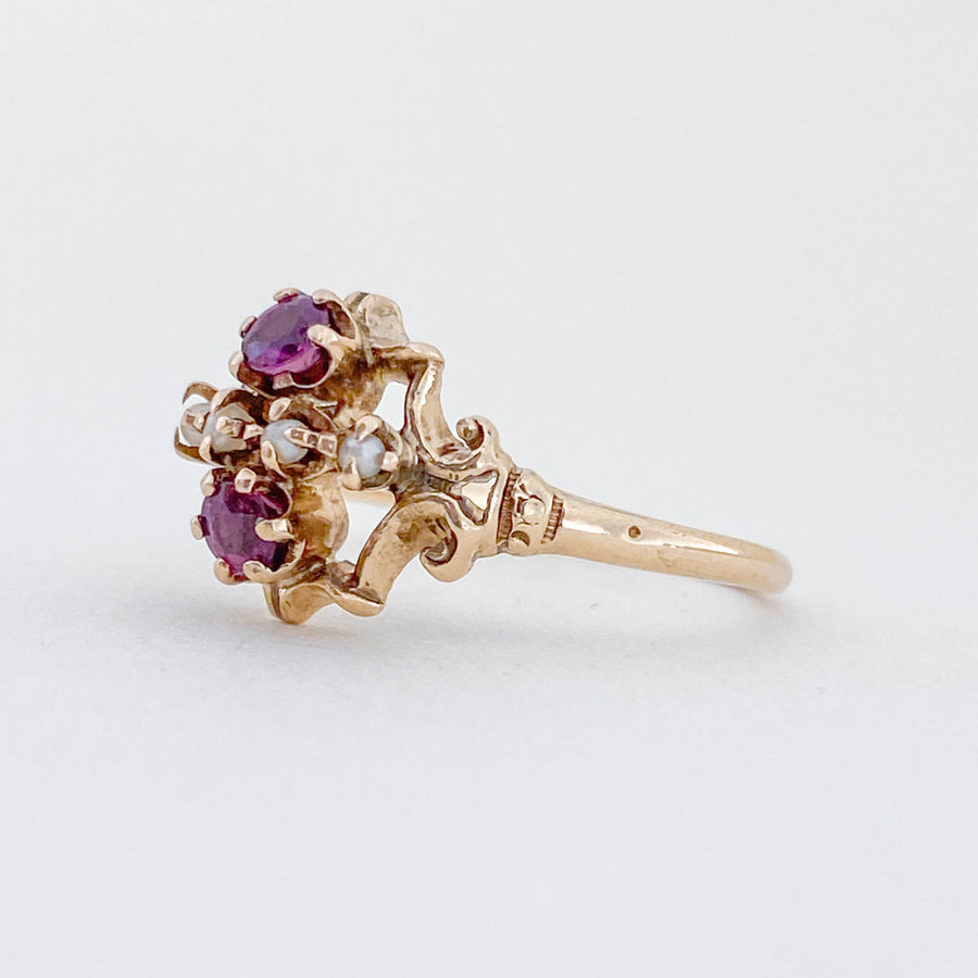 Vintage Ruby & Pearl Boudoir Ring