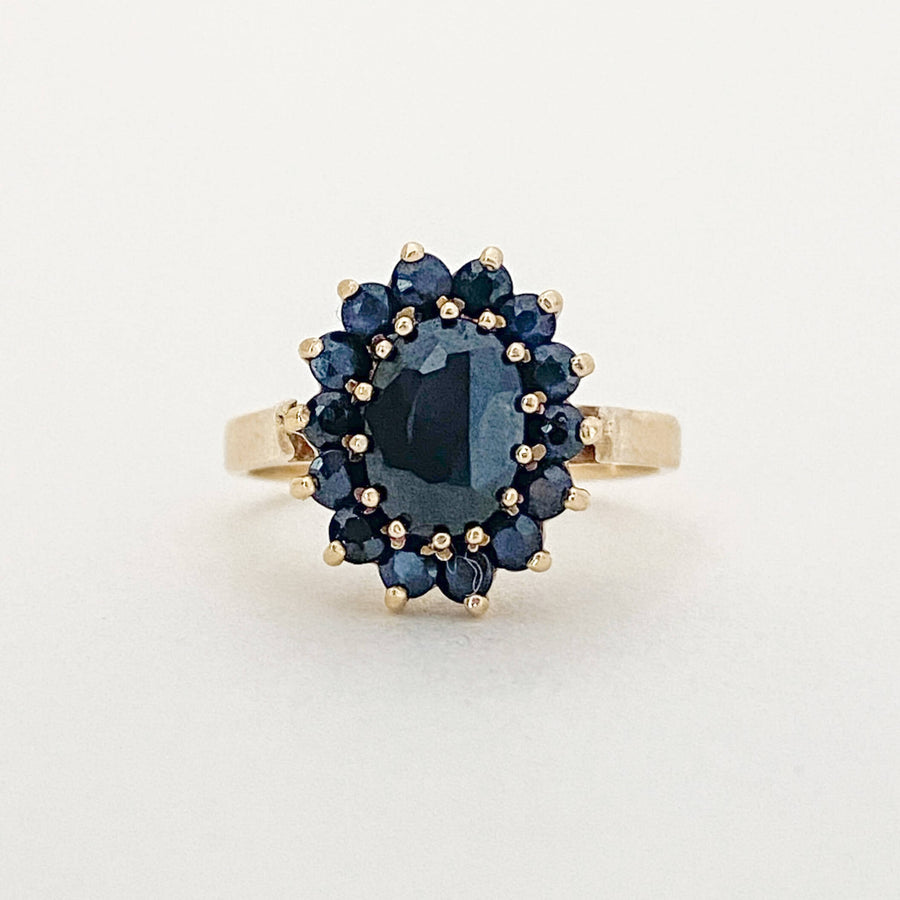 Vintage Sapphire Halo Ring