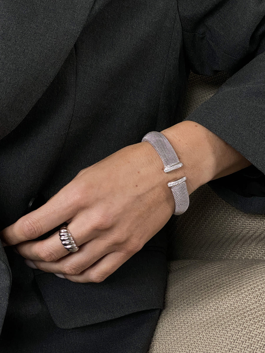 Silver Croissant Ring