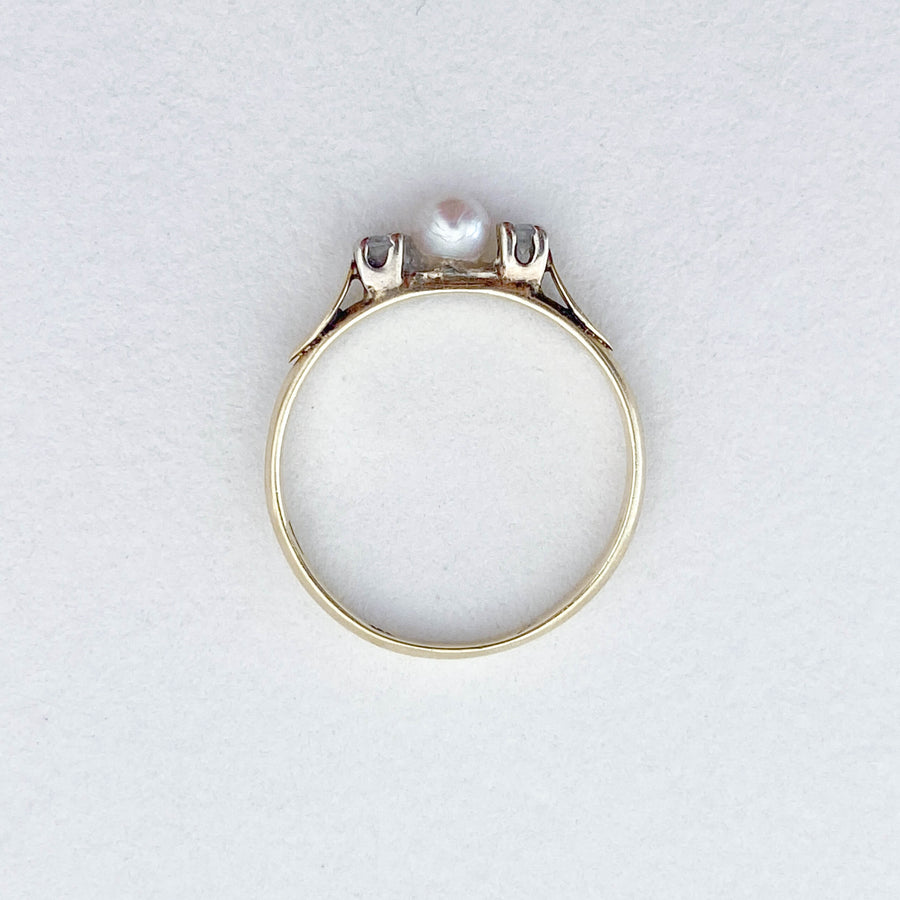 Vintage Pearl & Diamond Bonbon Ring