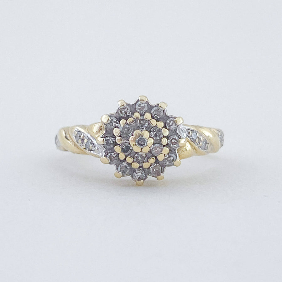 Vintage Diamond Cluster Swirl Ring