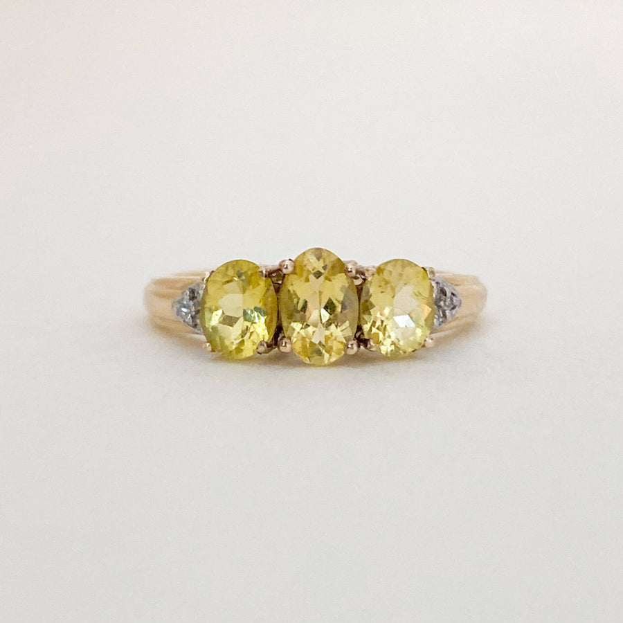 Vintage Apatite & Diamond Solène Ring