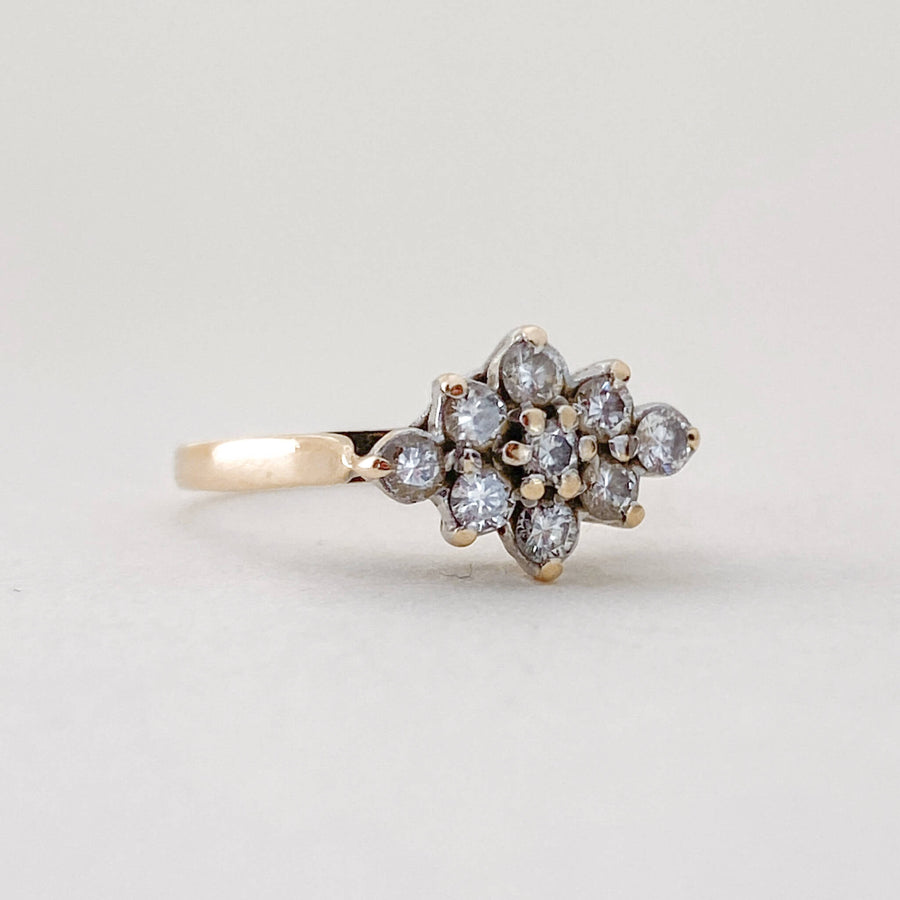 Vintage Diamond Flower Ring