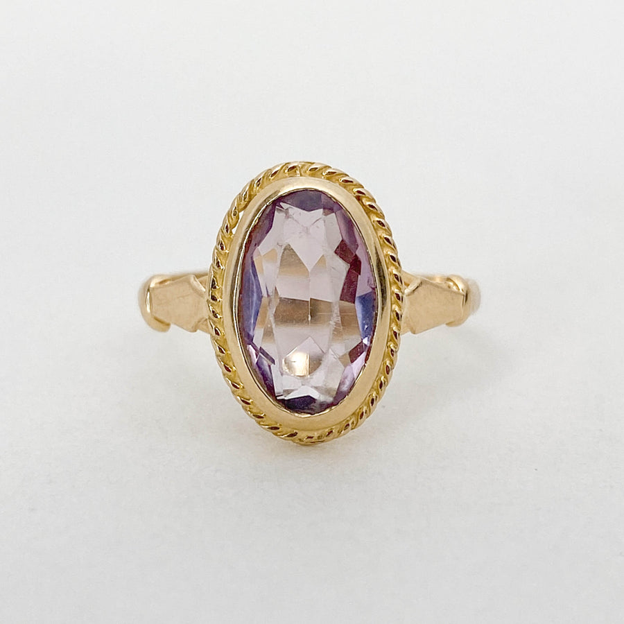 Vintage Amethyst Oval Cord Ring