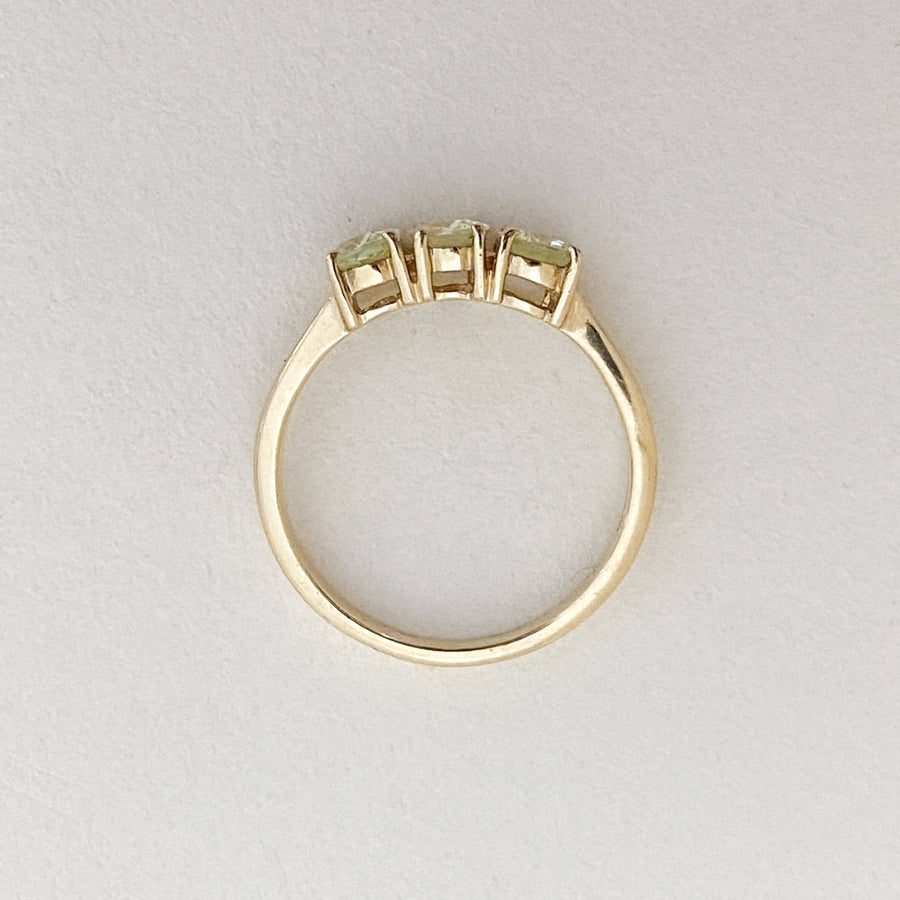Vintage Prasiolite Trilogy Ring