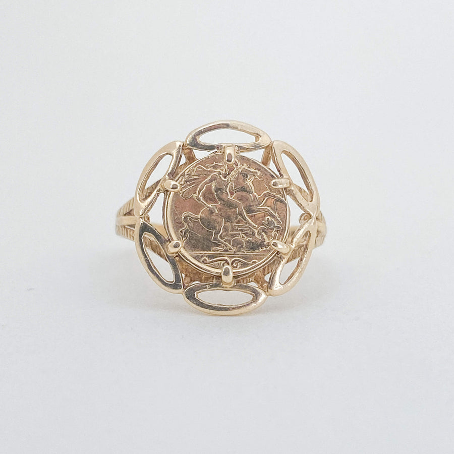 Vintage Coin George & the Dragon Ring