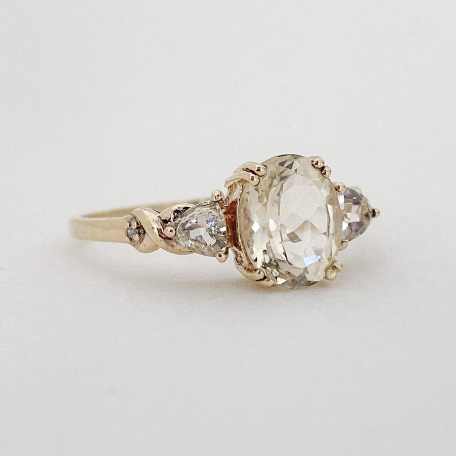 Vintage Citrine Trilogy Ring