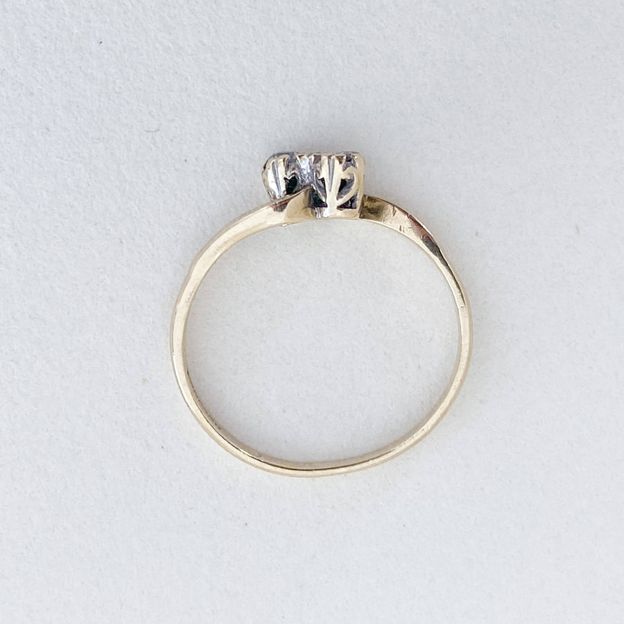 Vintage Diamond Toi et Moi Ring