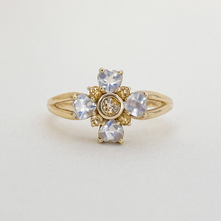 Vintage Moonstone & Citrine Éclat Ring
