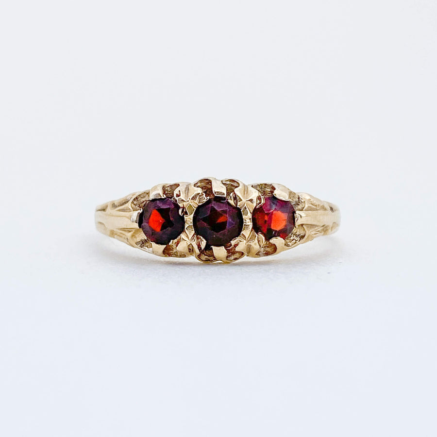 Vintage Garnet Trilogy Ring