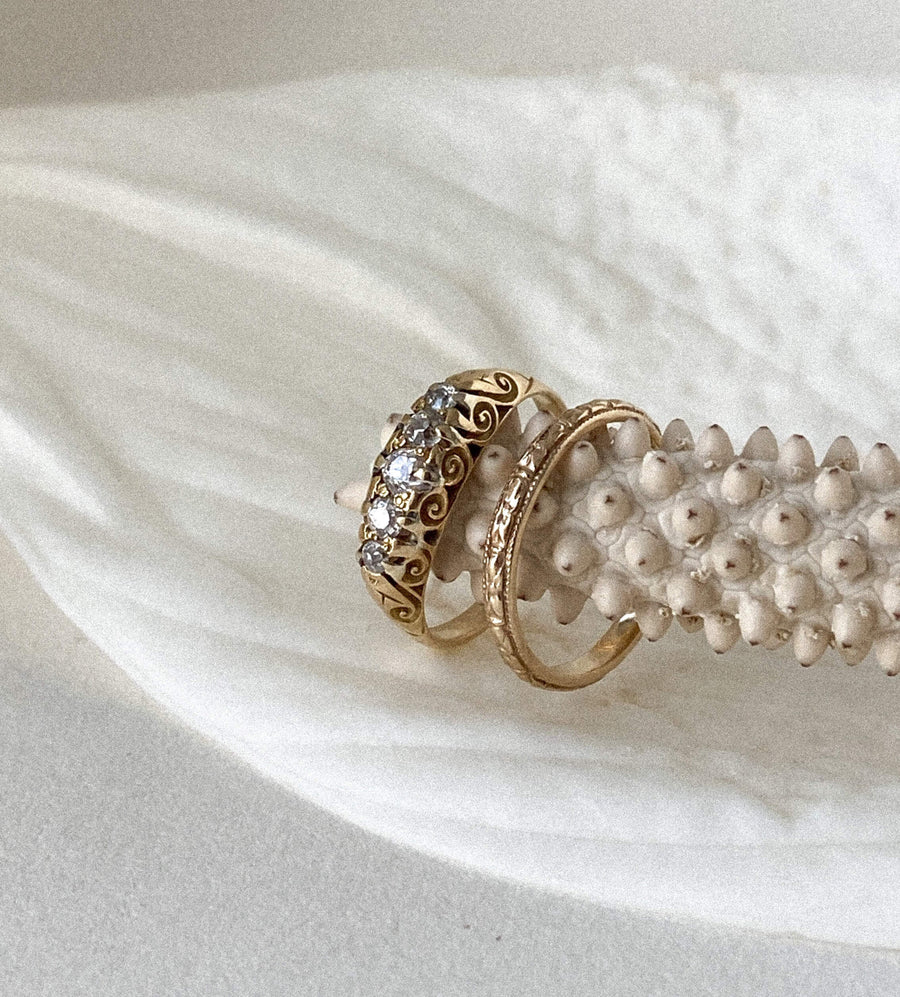 Vintage Diamond Half Eternity Ring