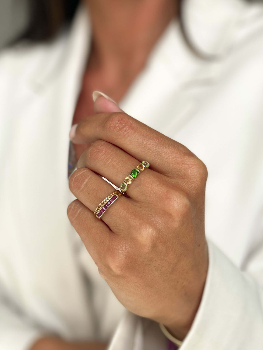 Vintage Ruby Baguettes Ring