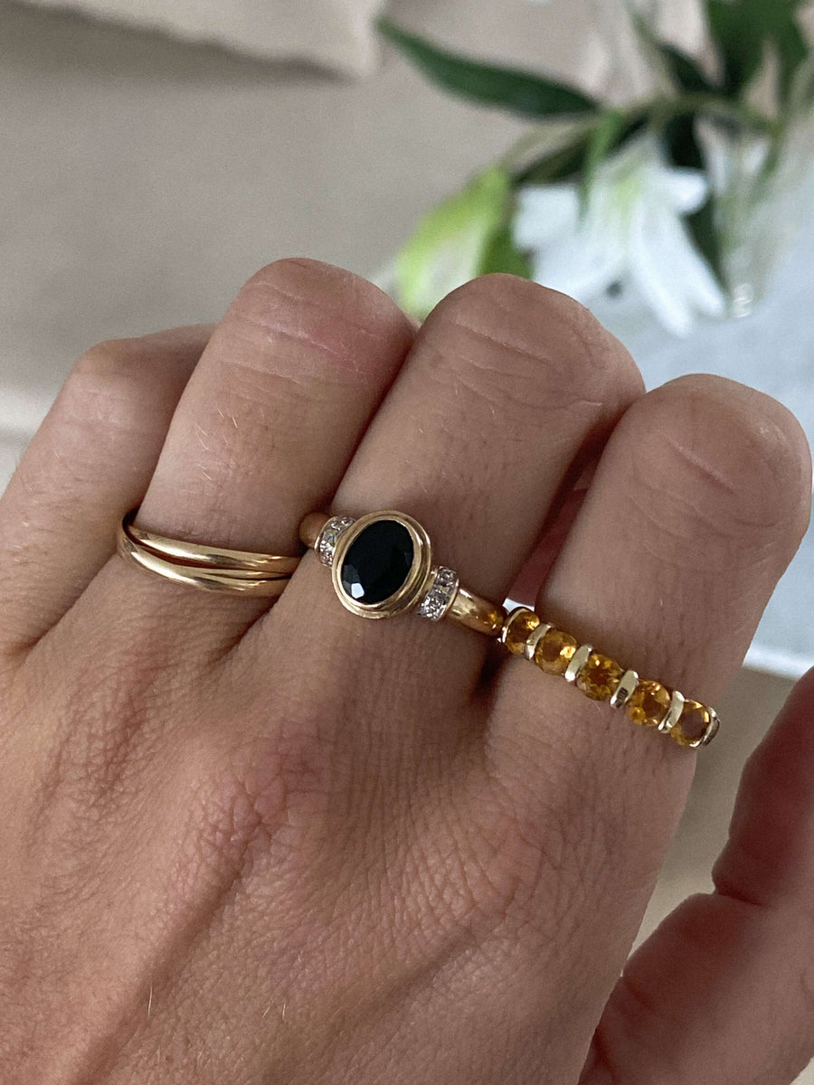 Vintage Sapphire & Diamond Accent Ring