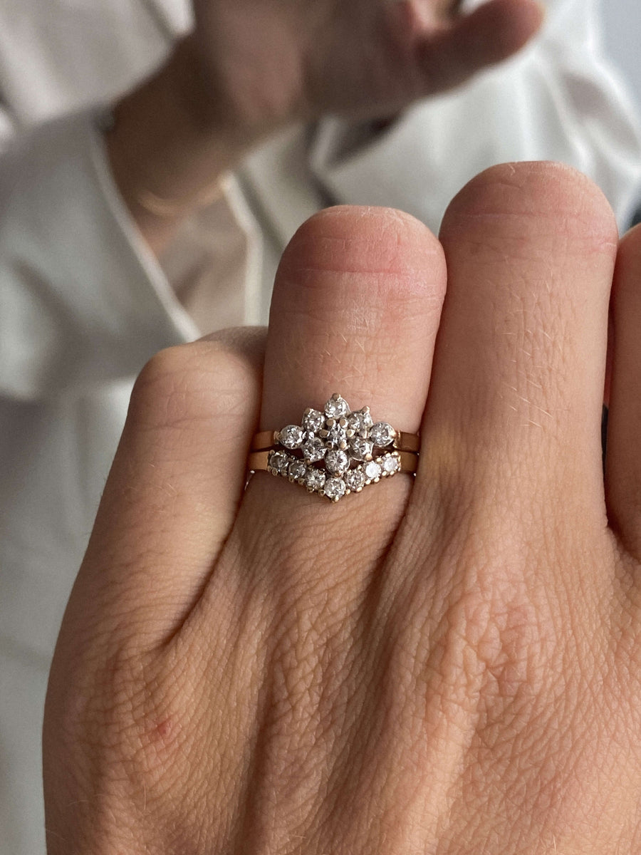 Vintage Diamond Flower Ring