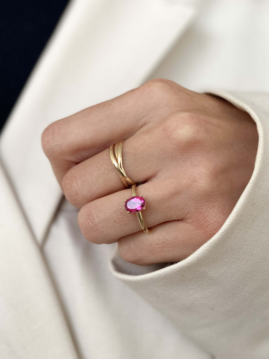 Pink Tourmaline Oval Ring