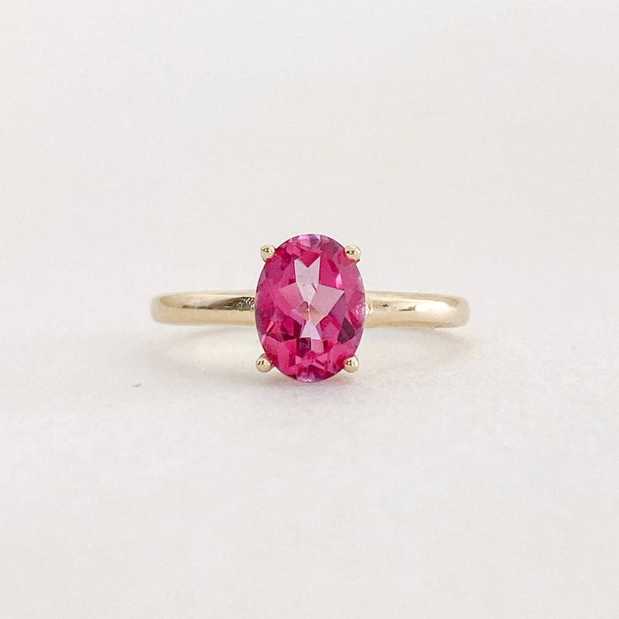 Pink Tourmaline Oval Ring