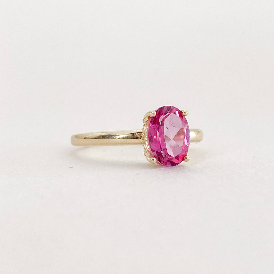 Pink Tourmaline Oval Ring