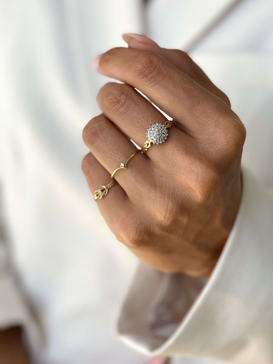 Vintage Diamond Cluster Ornate Ring