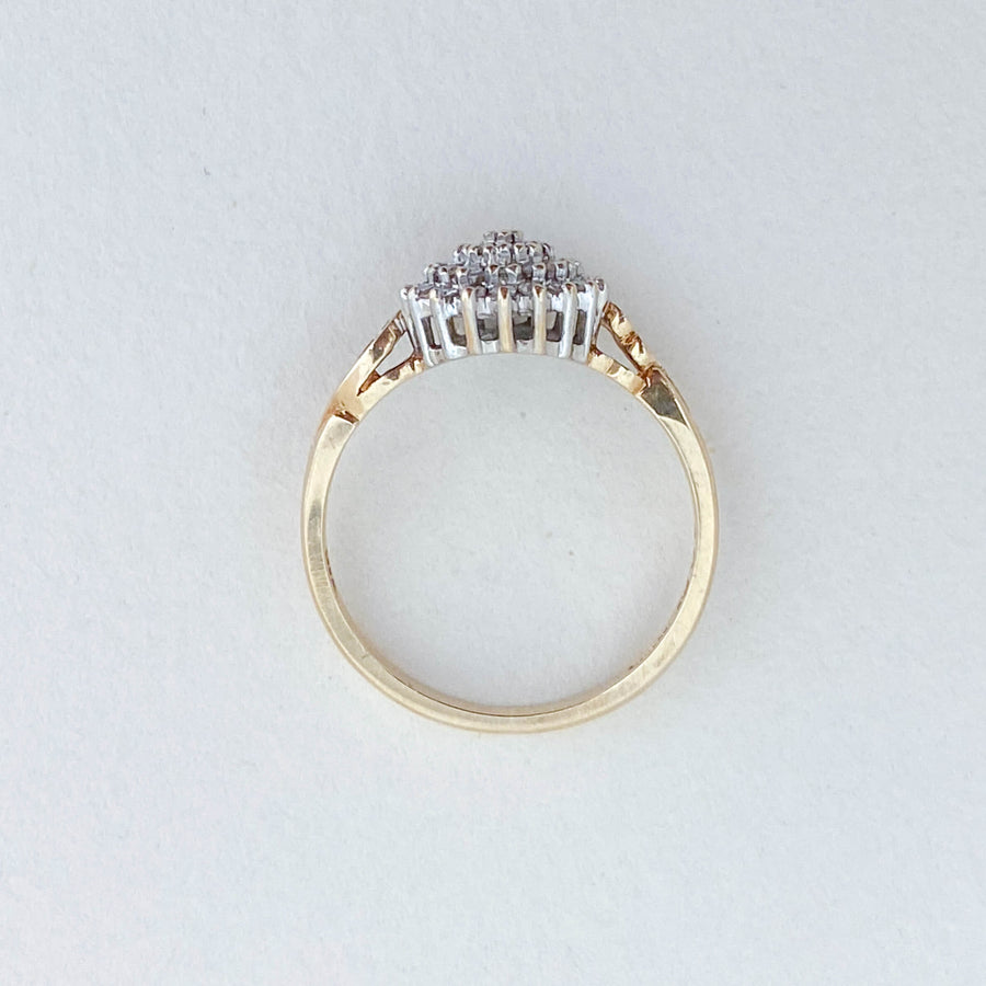Vintage Diamond Cluster Ornate Ring