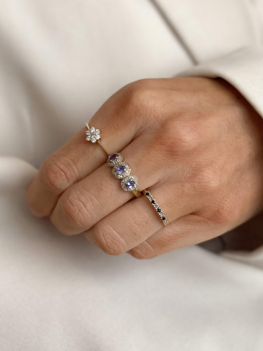 Vintage Diamond Ice Flower Ring