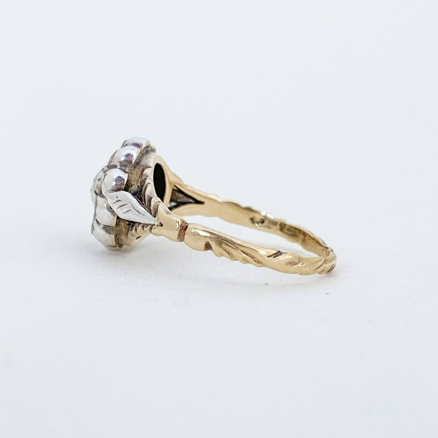 Vintage Rose Diamond Flower Ring