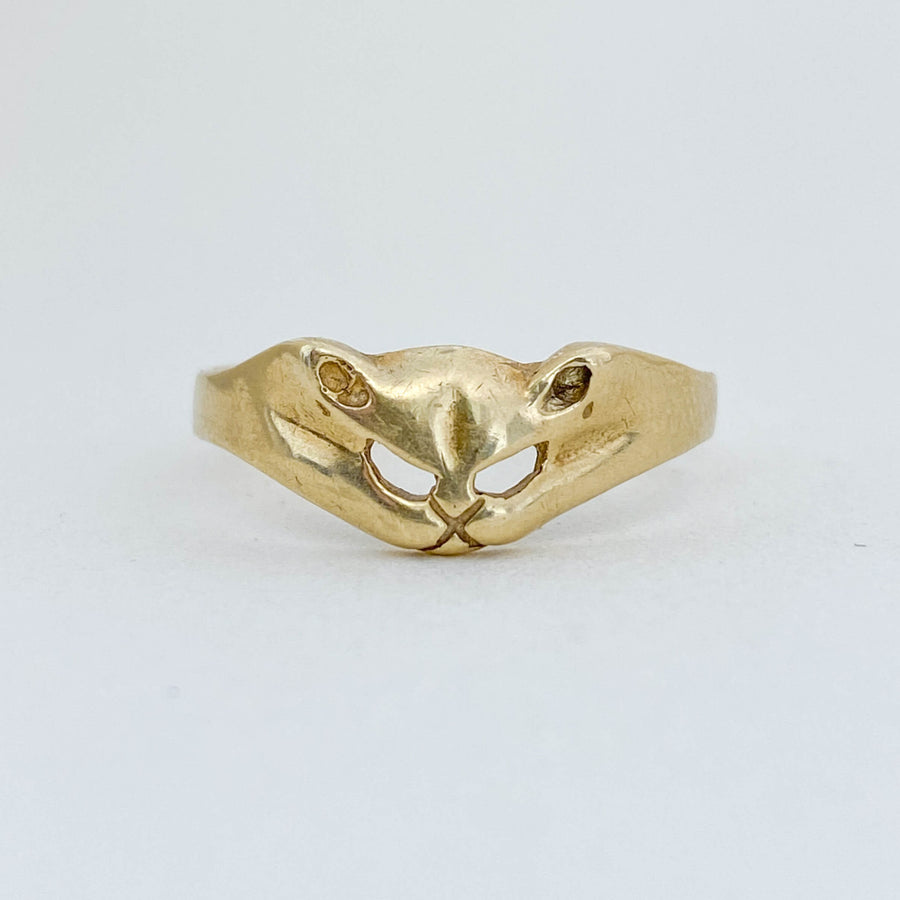 Vintage Golden Cat Ring