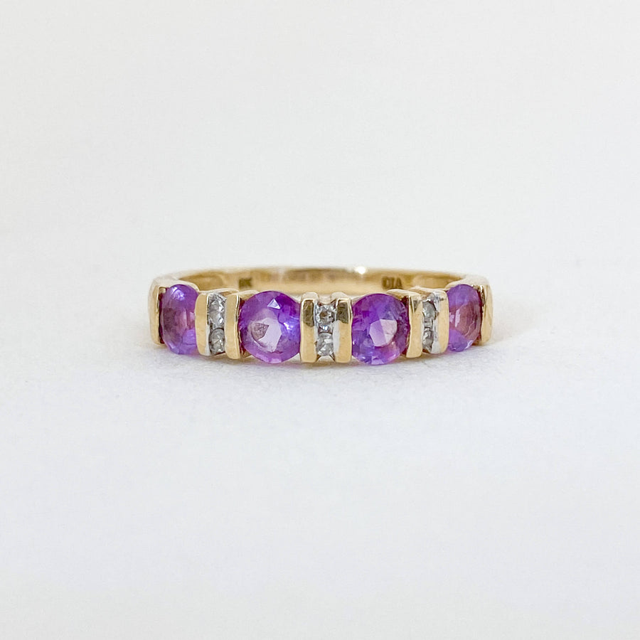 Vintage Amethyst & Diamond Accents Ring