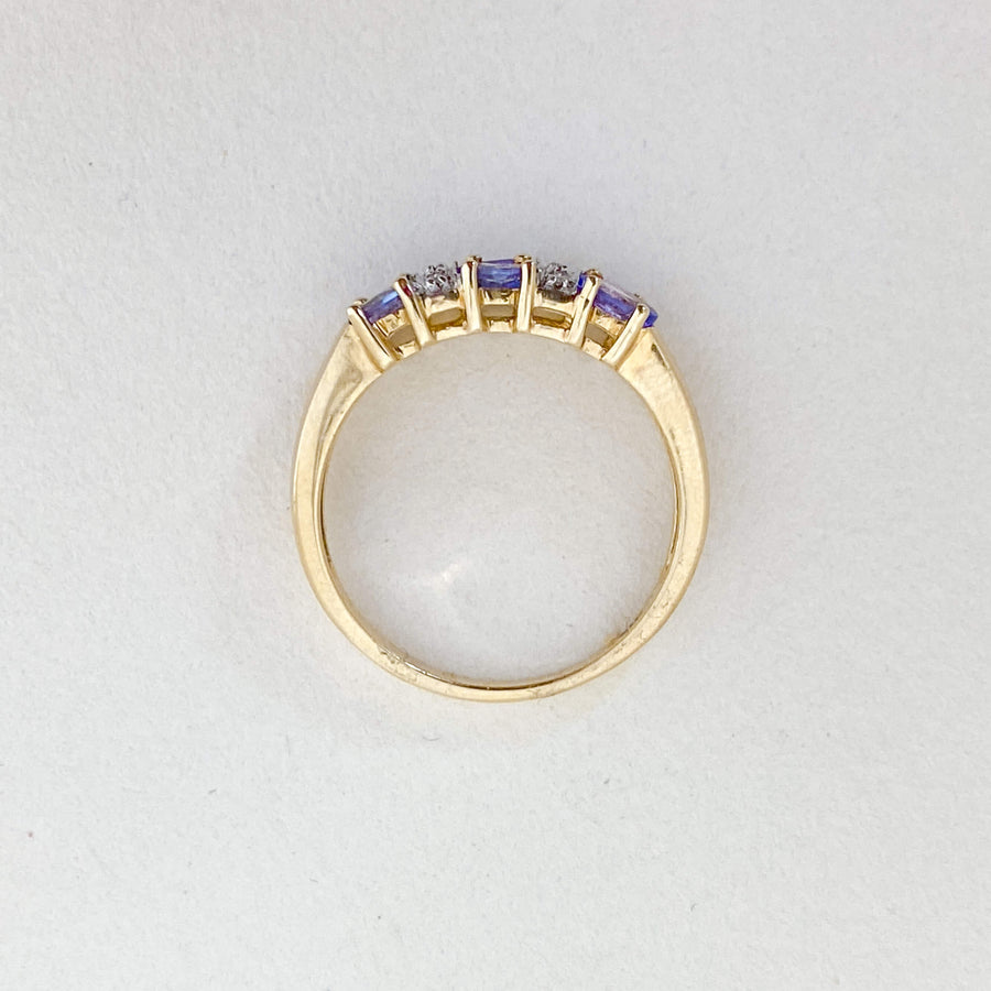 Vintage Tanzanite & Diamond Bisous Ring