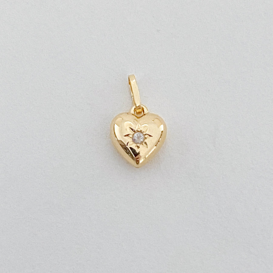 CZ Star Heart Pendant