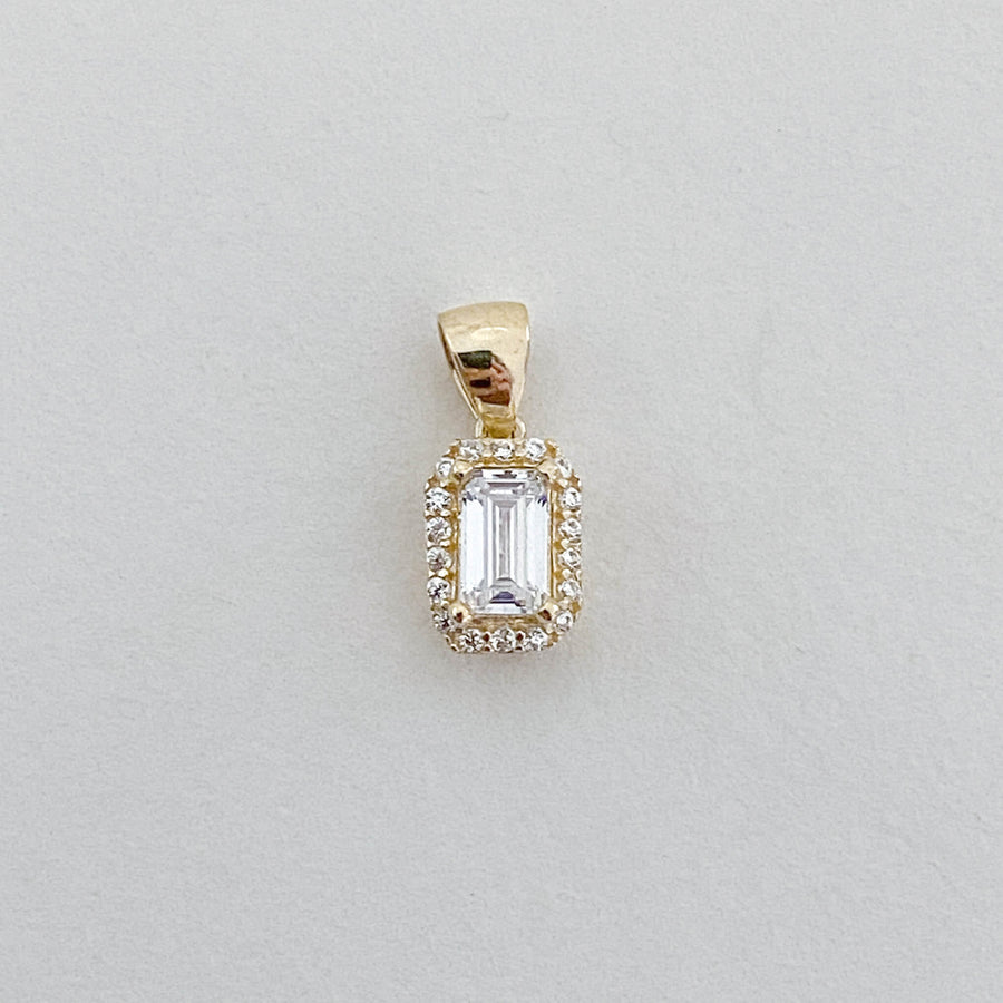 CZ Cushion Halo Pendant