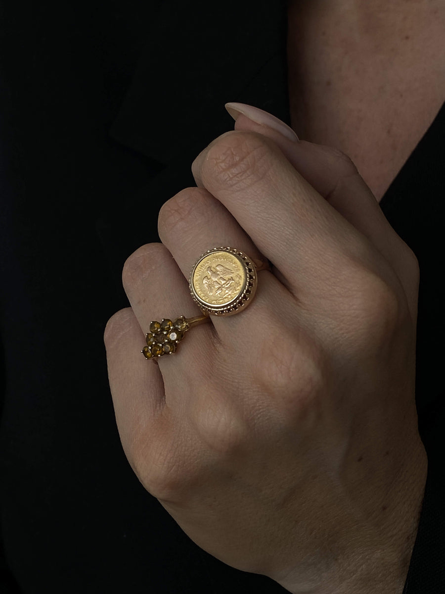 Vintage Coin Mexican Ornate Ring