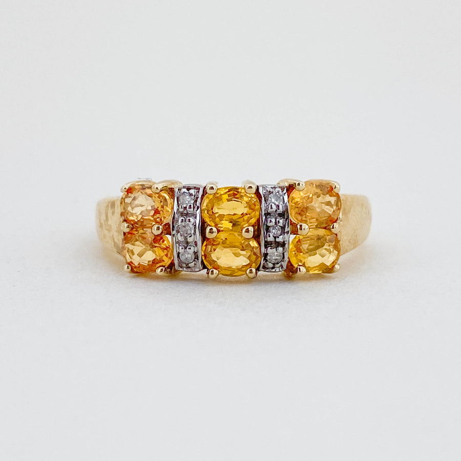 Vintage Yellow Sapphire & Diamond Ring