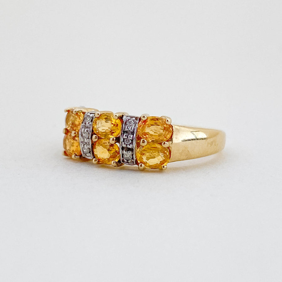 Vintage Yellow Sapphire & Diamond Ring
