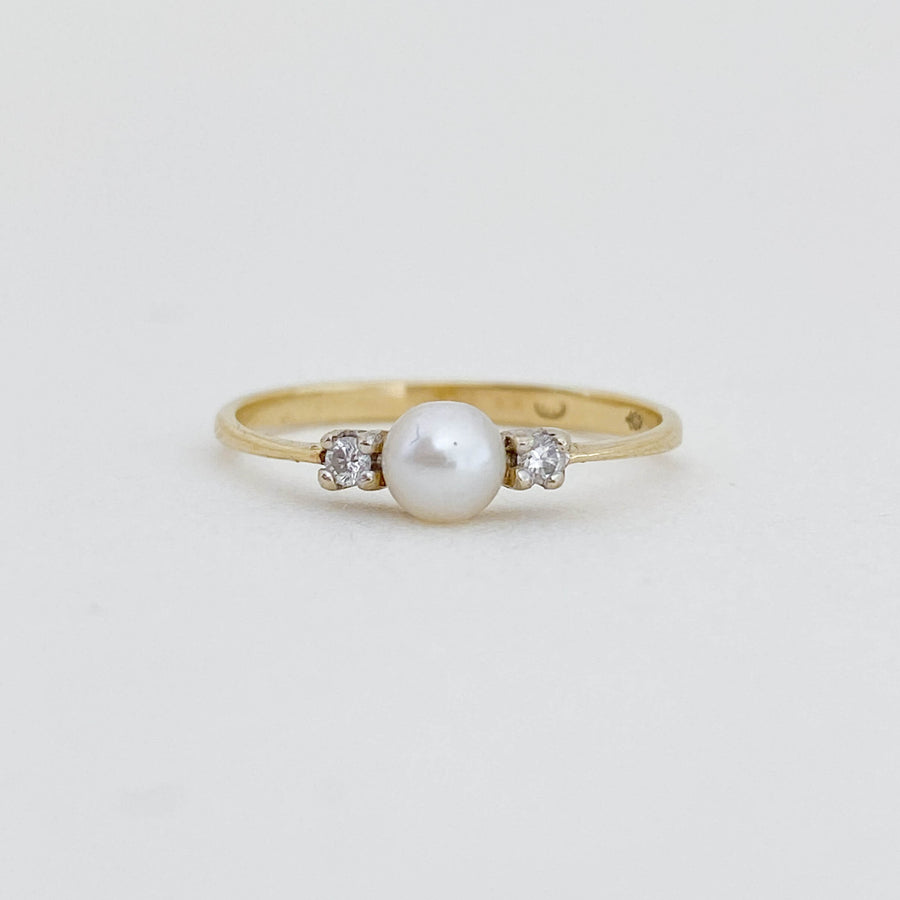 Vintage Pearl & Diamond Bonbon Ring