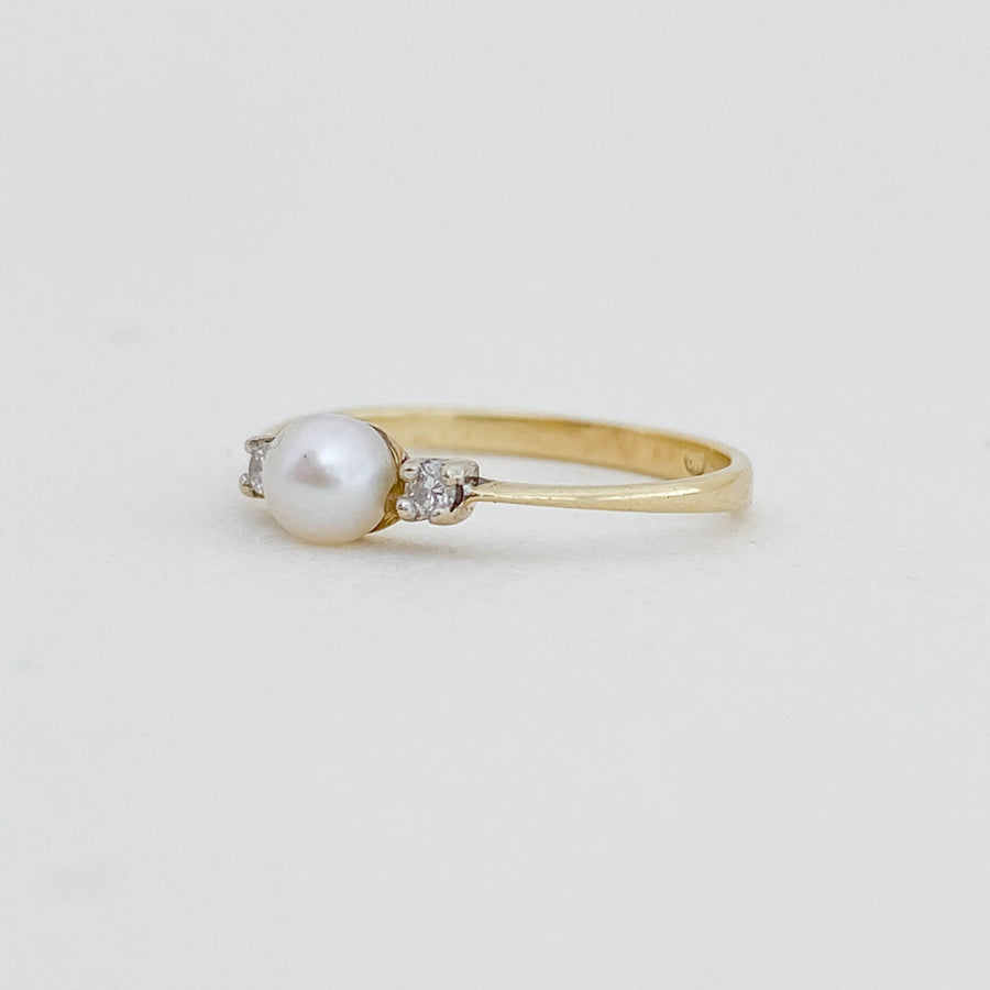 Vintage Pearl & Diamond Bonbon Ring
