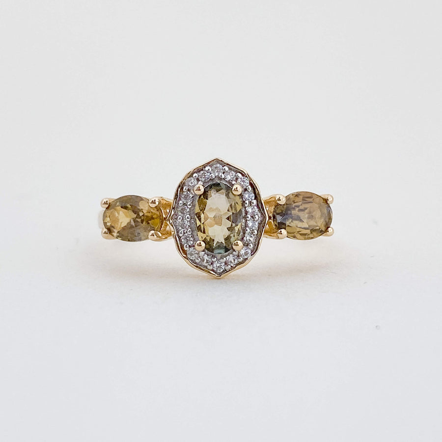 Csarite & Spinel Halo Ring