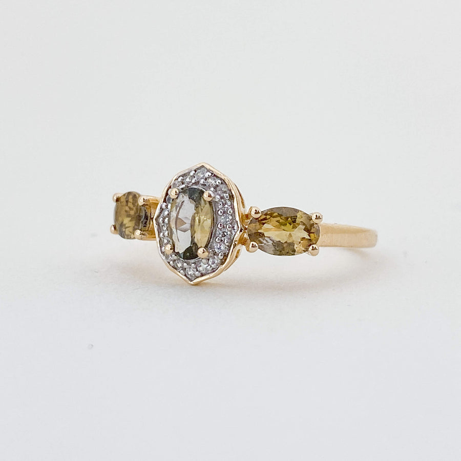 Csarite & Spinel Halo Ring