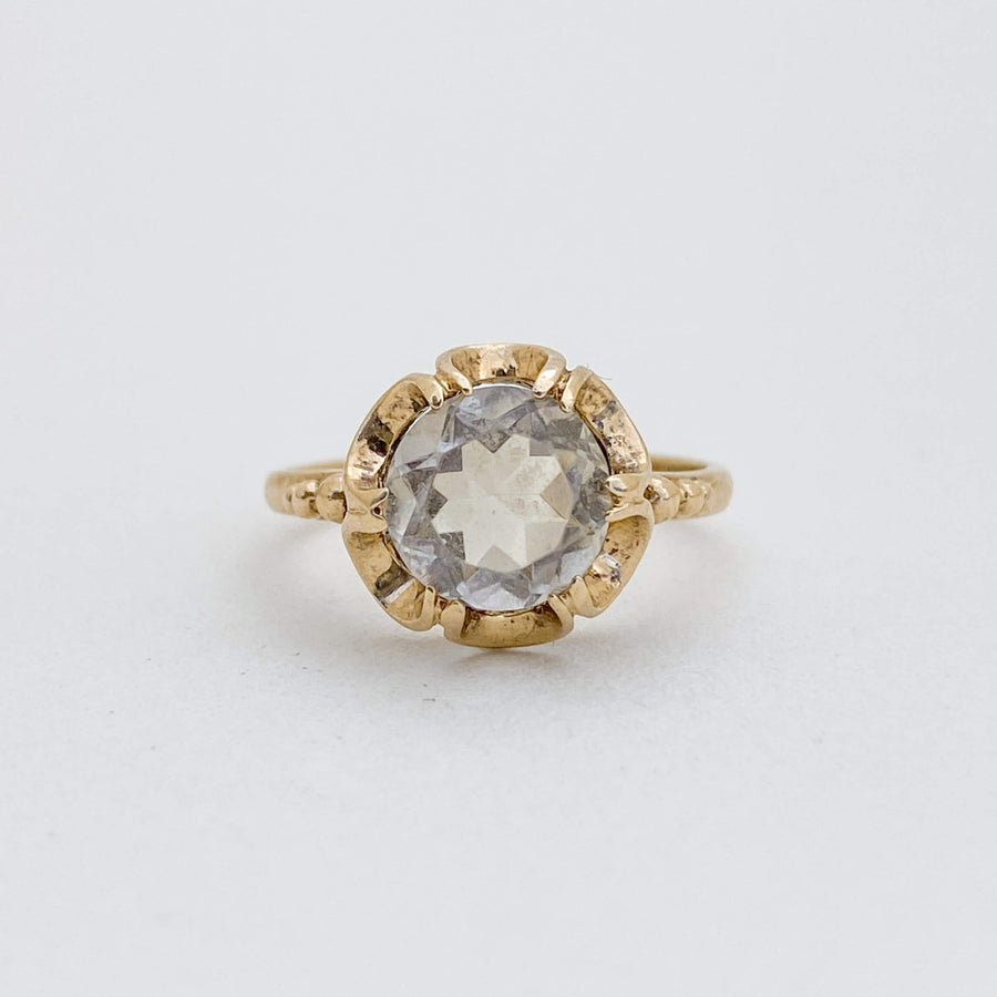 Vintage Rock Quartz Scallop Ring