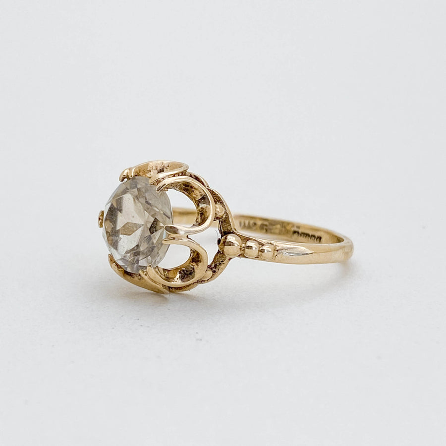 Vintage Rock Quartz Scallop Ring