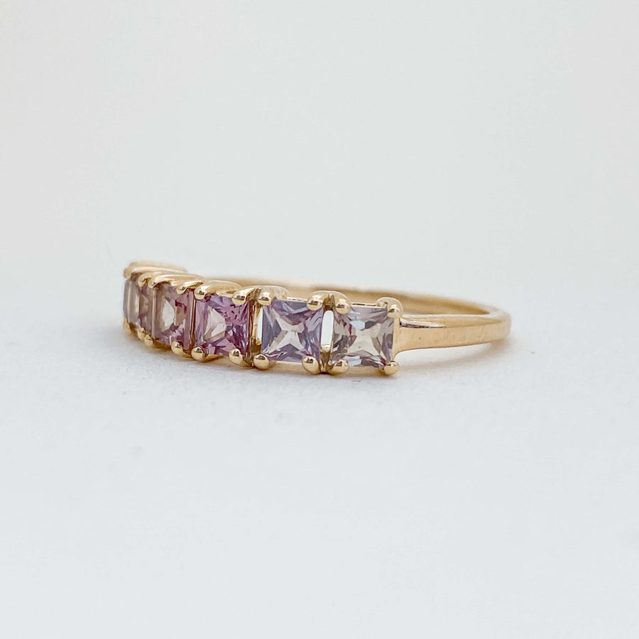 Smoky Quartz Cushions Half Eternity Ring