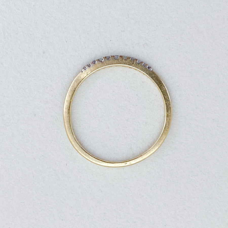Vintage Diamond Half Eternity Slim Ring