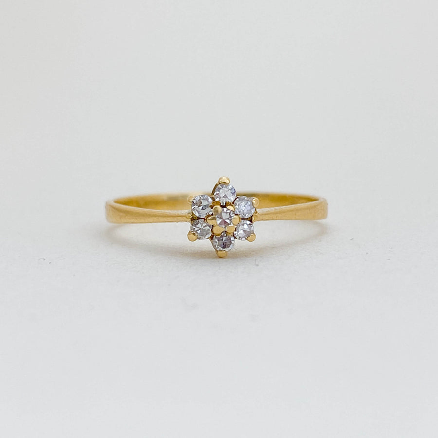 Vintage Diamond Flower Ring