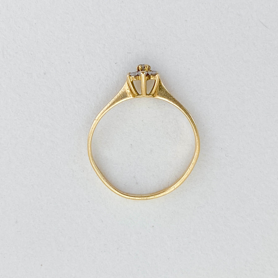 Vintage Diamond Flower Ring