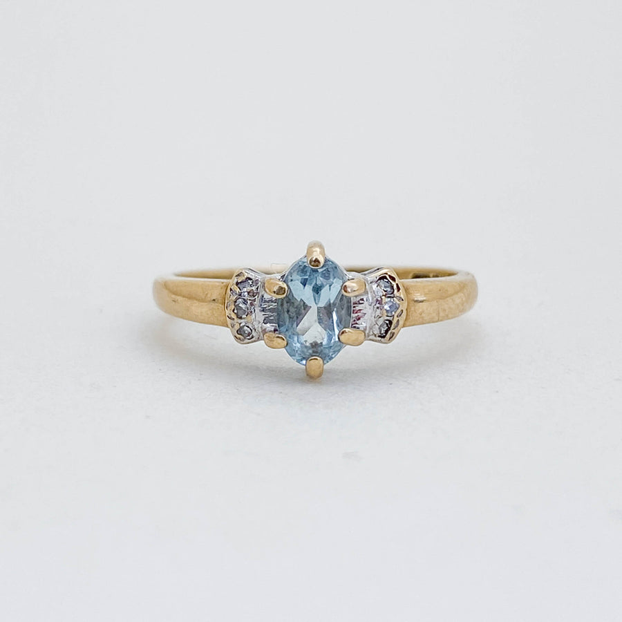 Vintage Quartz & Diamond Bow Ring