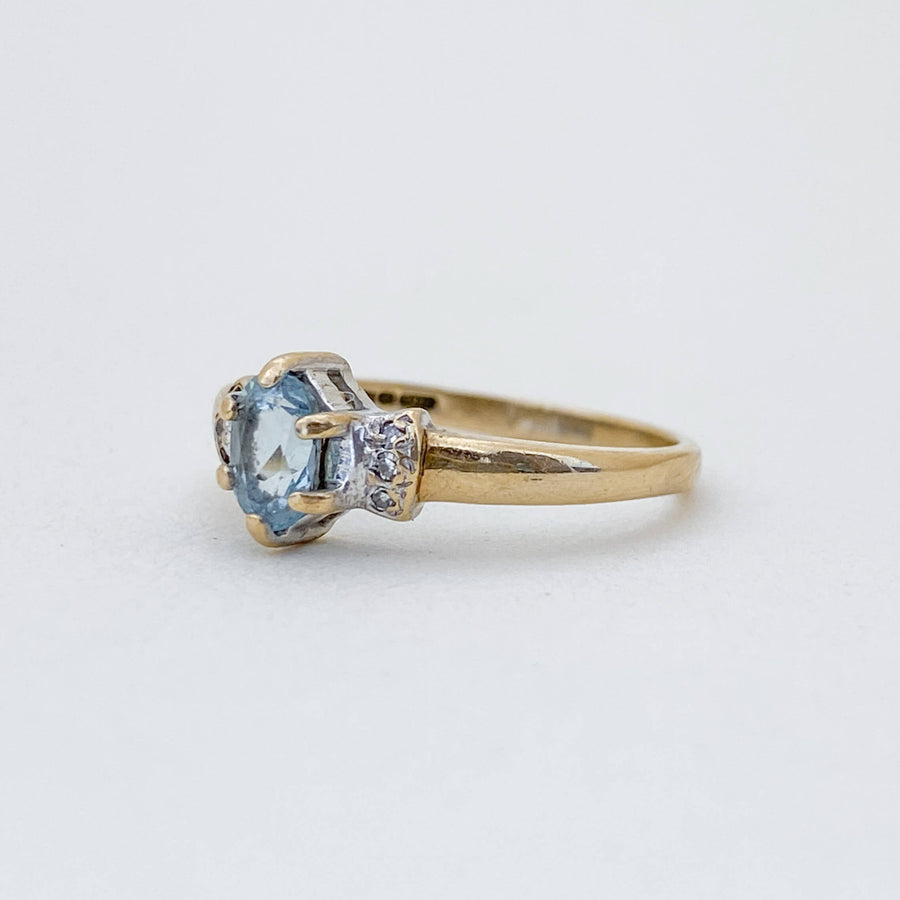 Vintage Quartz & Diamond Bow Ring