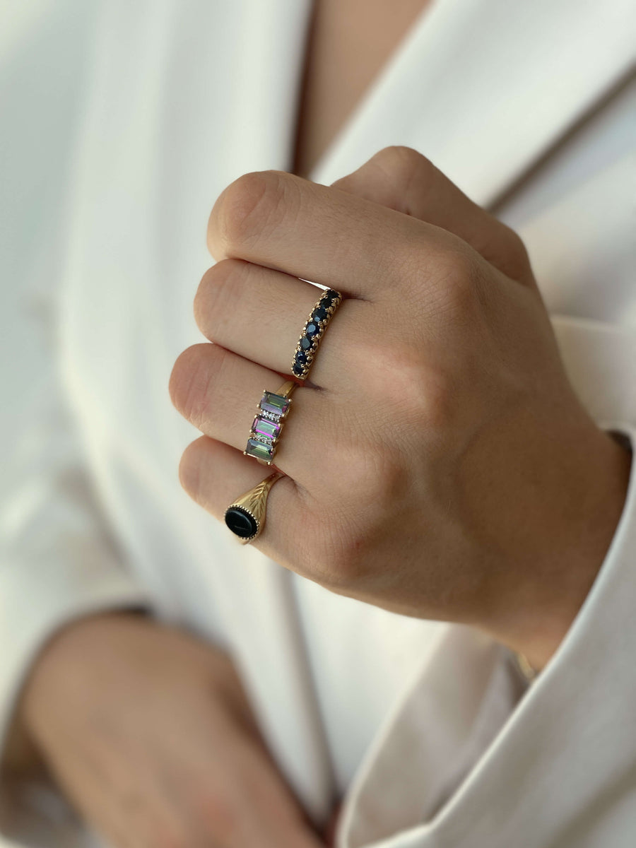 Vintage Sapphire Half Eternity Ring