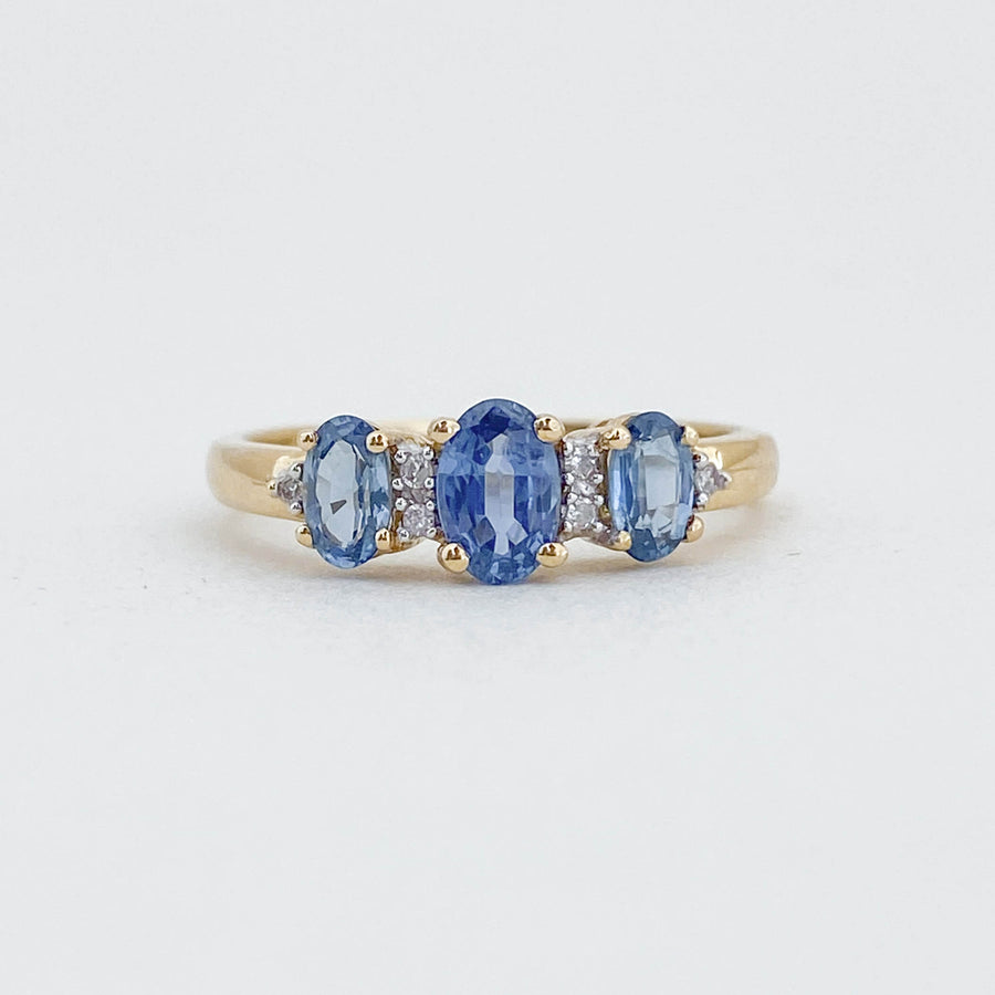 Sapphire & Diamond Trilogy Ring