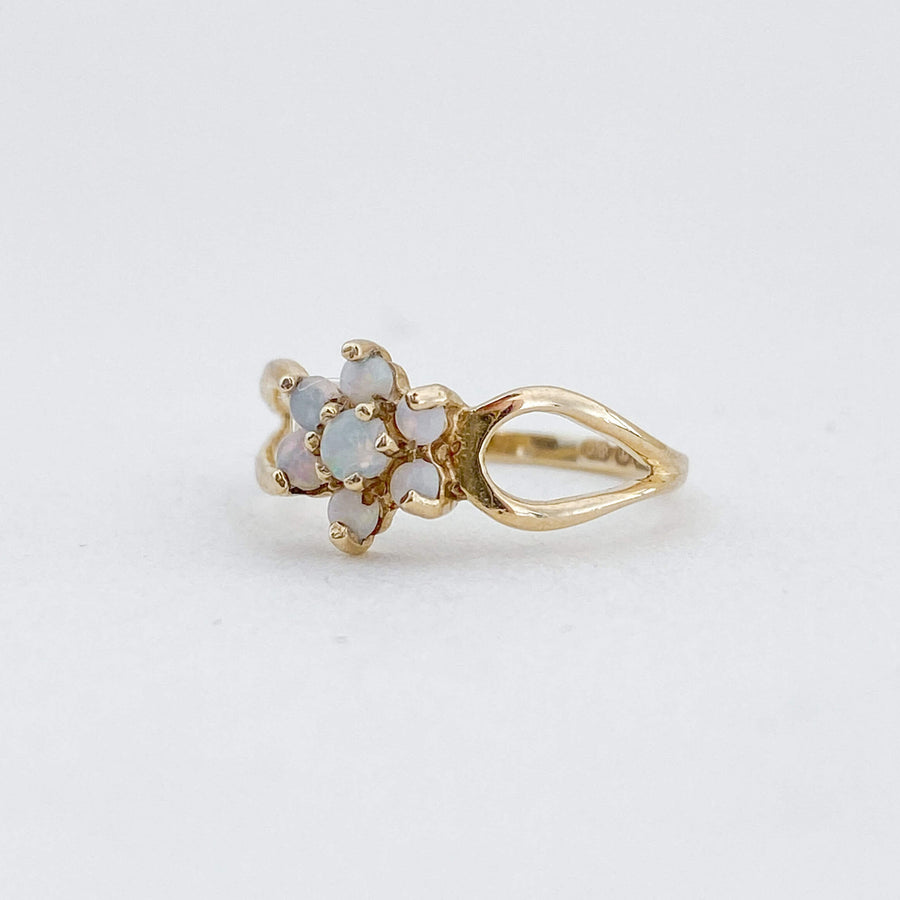 Vintage Opal Petite Flower Pinky Ring